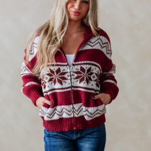 Ayrine Knit Jacket - Cranberry
