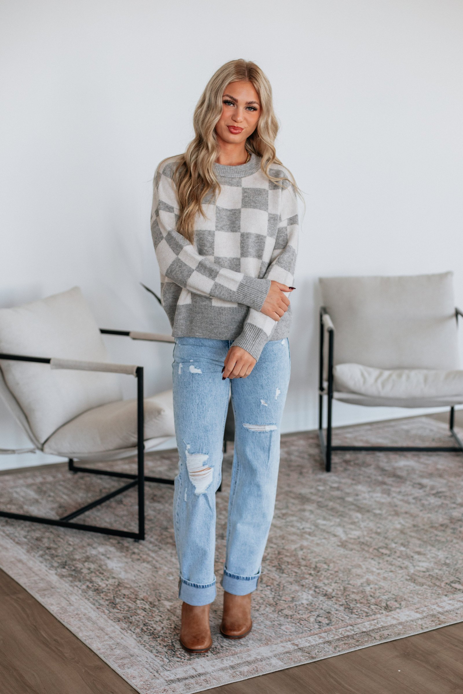 Flynn Checkered Sweater - Image 2