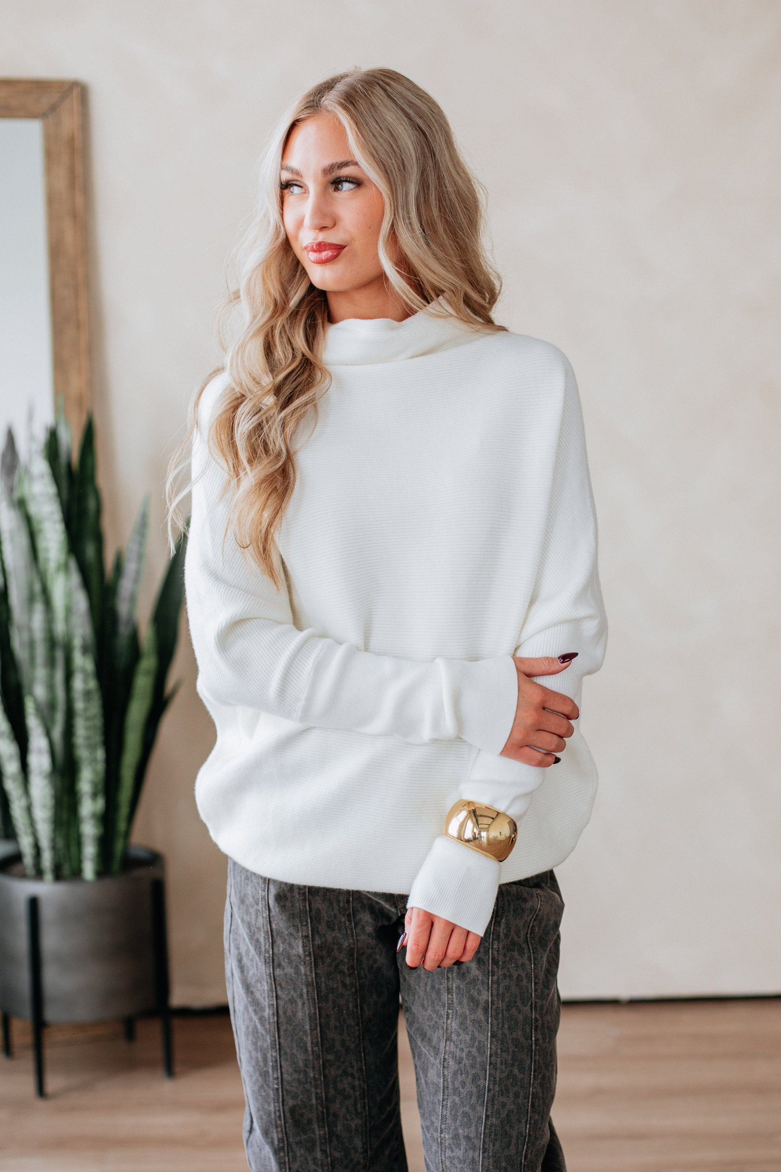 Gretchen Dolman Sweater - Cream - Image 6