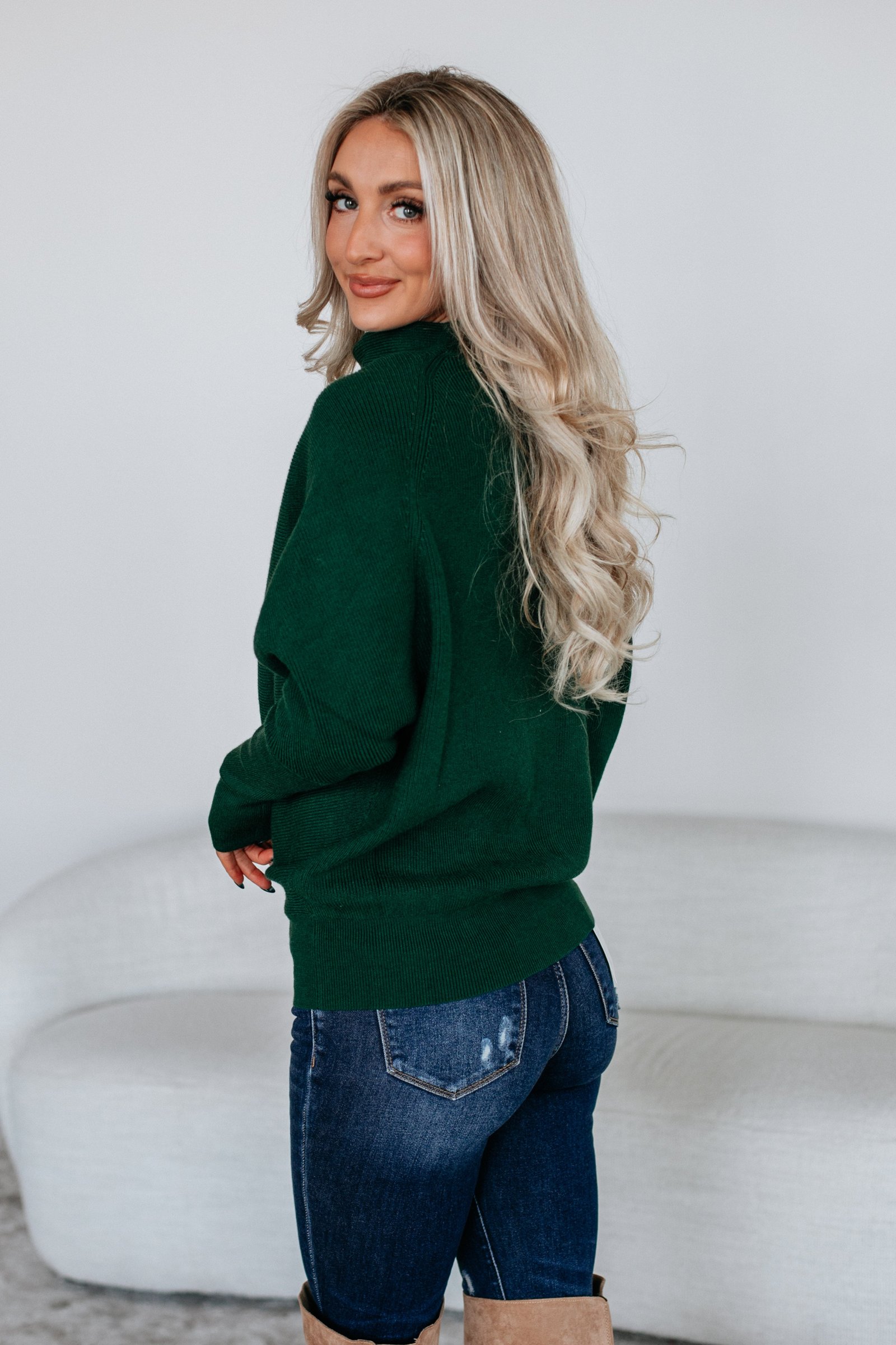 Gretchen Dolman Sweater - Hunter Green - Image 4