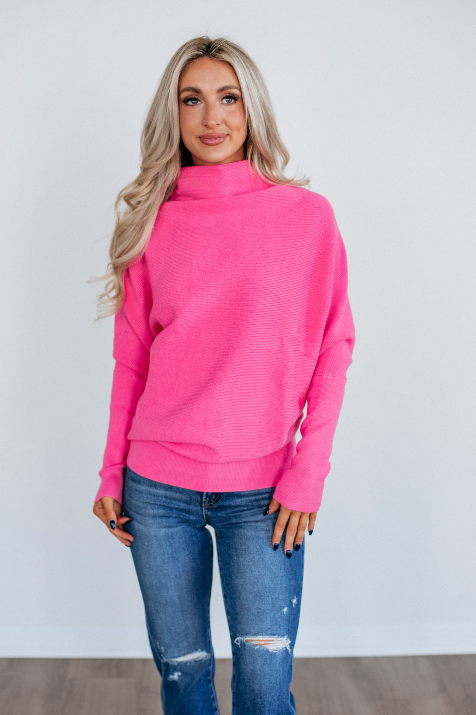 Gretchen Dolman Sweater - Hot Pink - Image 5