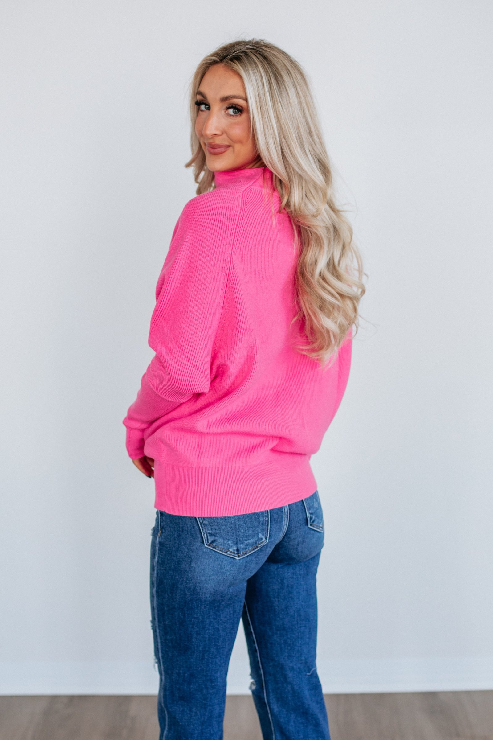 Gretchen Dolman Sweater - Hot Pink - Image 4