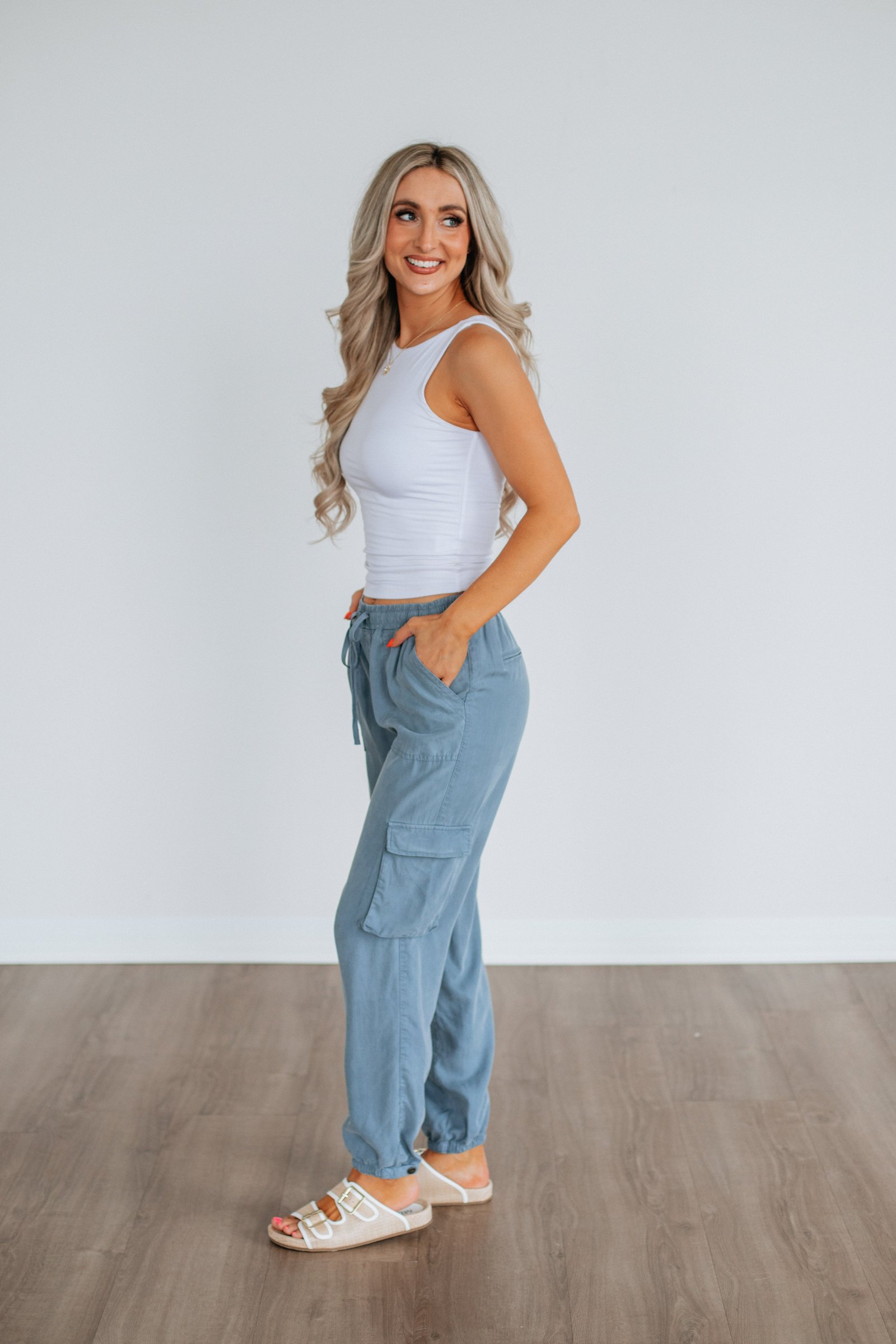 Bodie Cargo Joggers - Slate Blue - Image 3