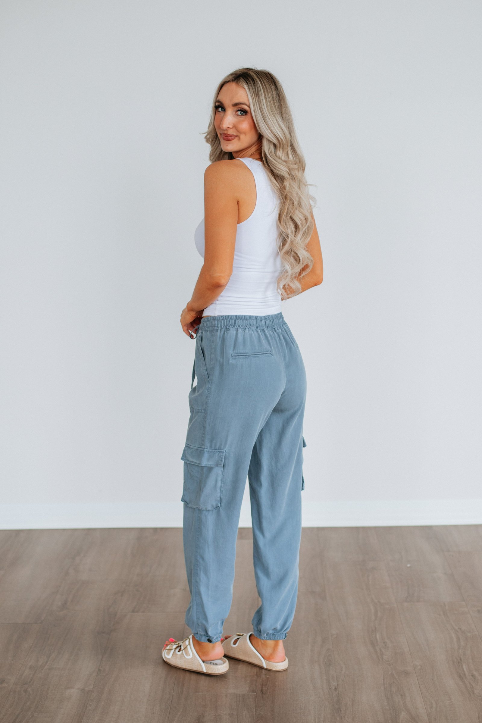 Bodie Cargo Joggers - Slate Blue - Image 4