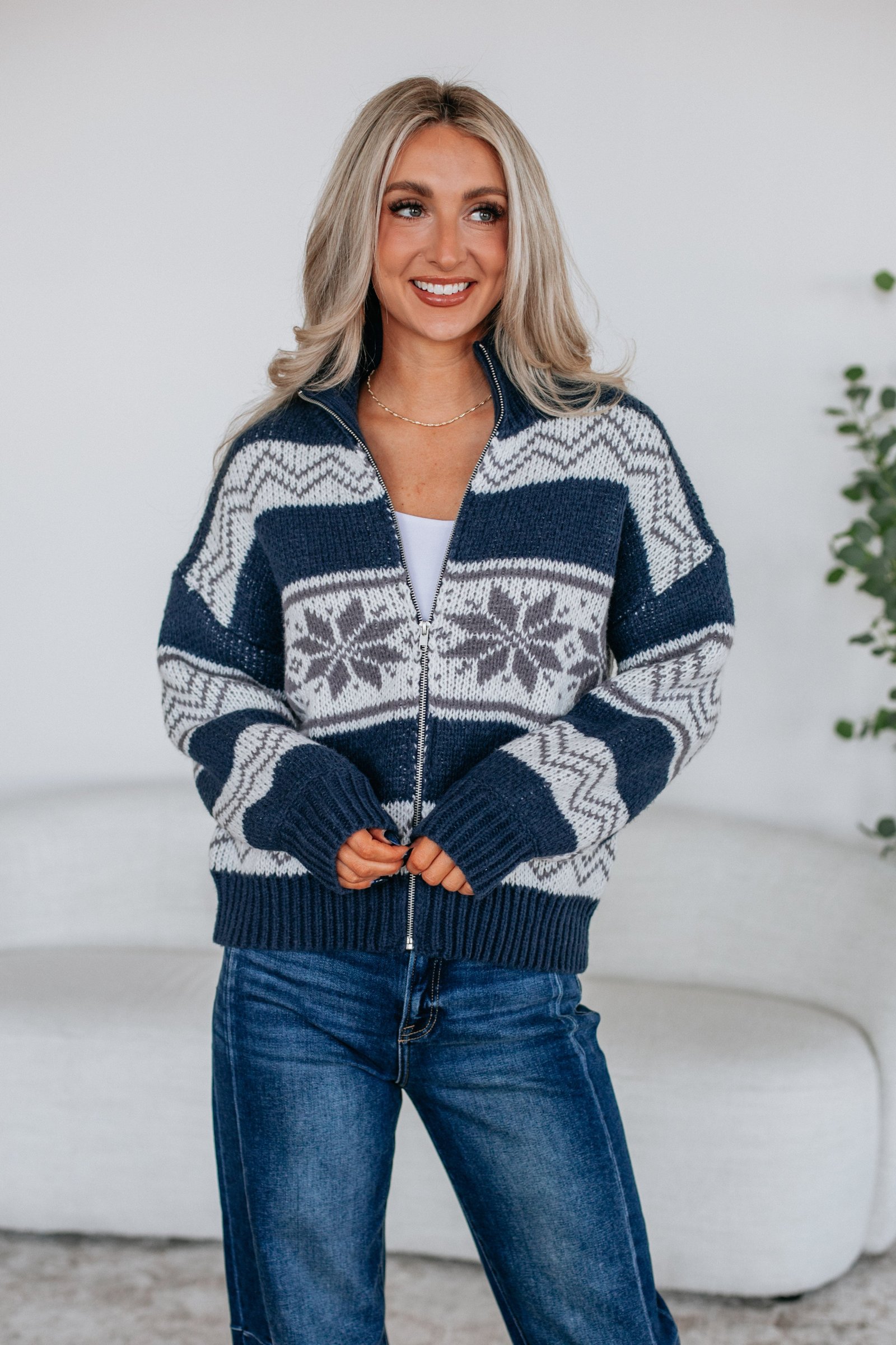 Ayrine Knit Jacket - Navy - Image 3